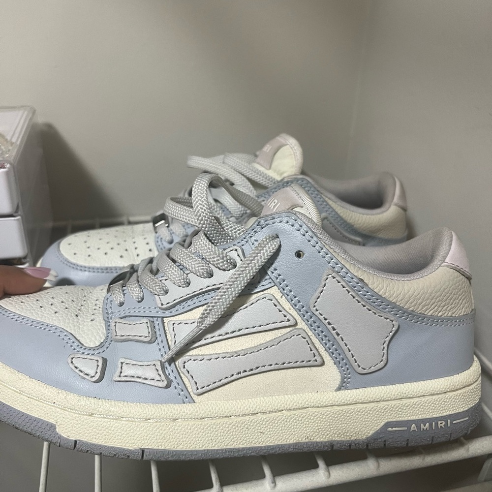 AMIRI Sky Blue and Cream Sneakers